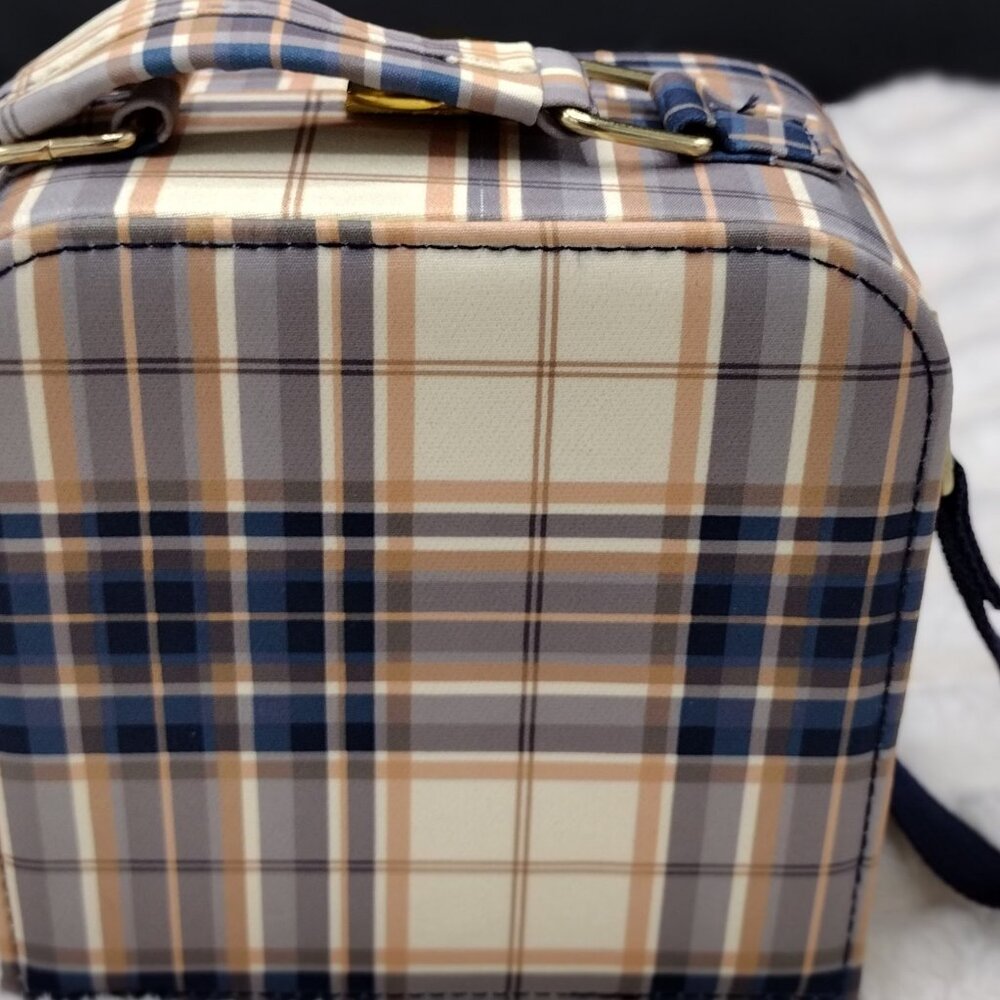 Plaid Mini Train Case Crossbody Bag – Structured Box Purse – Classic Chic - Picture 6 of 8